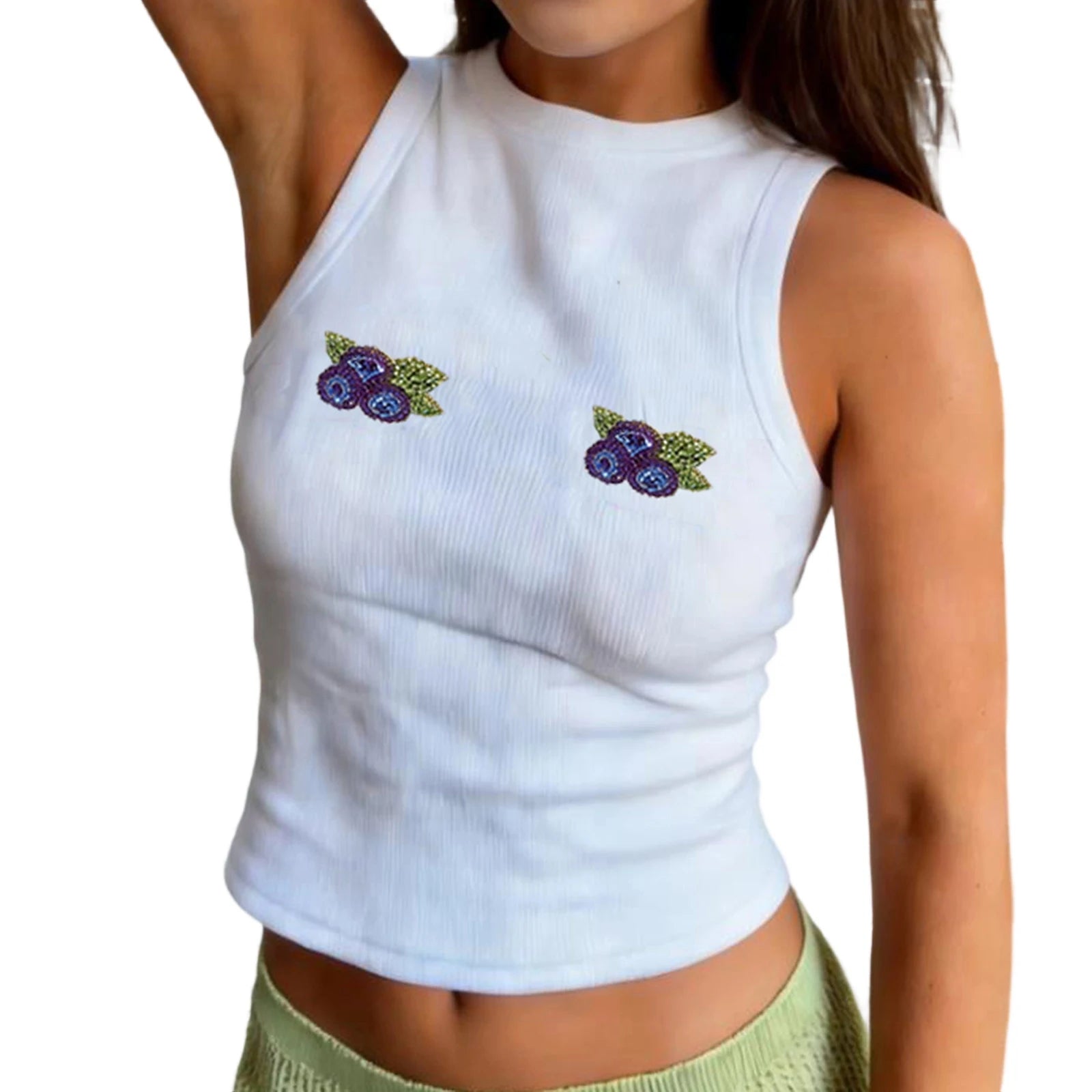 Retro Graphic Tank Top For Women Sleeveless Crop Vest Casual Streetwear Style Summer Chic
