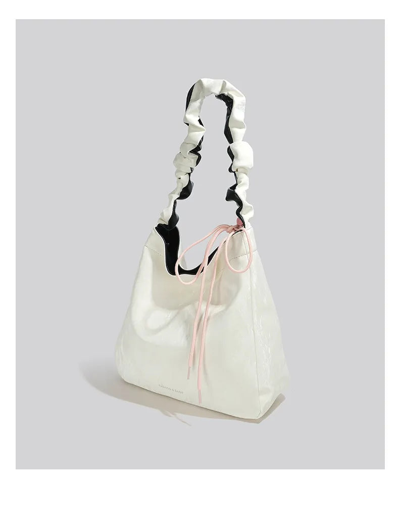 Pastel Ruched Strap Shoulder Bag