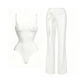 Two Piece Bikini Set Bandeau Top And High Cut Bottom For Women Monochrome Beachwear With Sleek Flattering Fit
