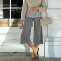 Striped Wide-Leg Palazzo Pants With Elastic Waist