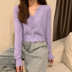 Cropped Knit Cardigan