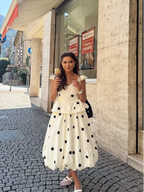 Fashion Women's Lady Suit Halter A-line Tops Bud Loose Skirt Polka Dot Set