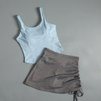 Activewear Set For Women With Chest Pad Vest And Skirt