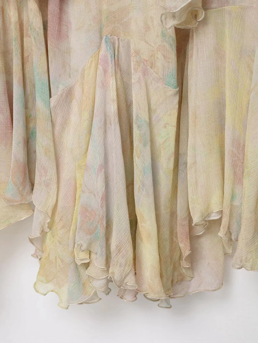 Tiered A-Line Print Ruffle Skirt