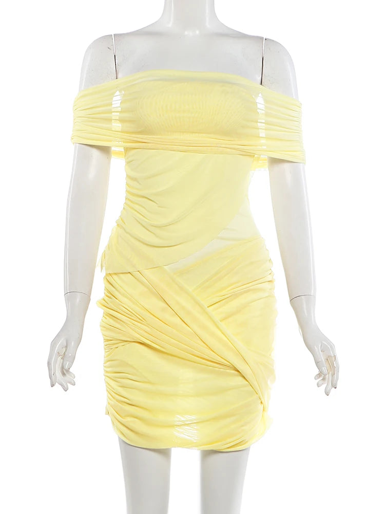 Sexy Patchwork Mesh Mini Dress