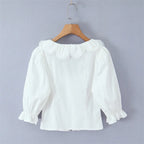 White Blouse With Peter Pan Collar Tie