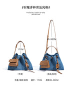 Denim Day Bag With Minimalist Crossbody