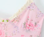 Vintage Pink Floral Print Mini Sexy Women's Dress