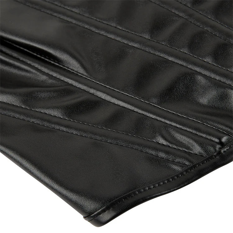 Leather Strapless Corset Top With Boning For Sleek Shaping