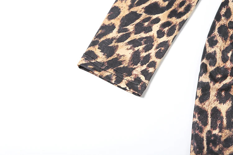 Leopard Print Ruched Deep V Neck Dress With Ribbon Tie And High Split