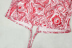 Paisley Print Backless Halter Crop Top Two Piece Set With Lace Up Detail And Skinny Pants
