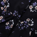 Floral Patchwork Mini Dress With Off Shoulder Square Collar Two Piece Look A Line