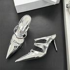 Sparkle Rhinestone Patent Leather Sandal With Thin Strap