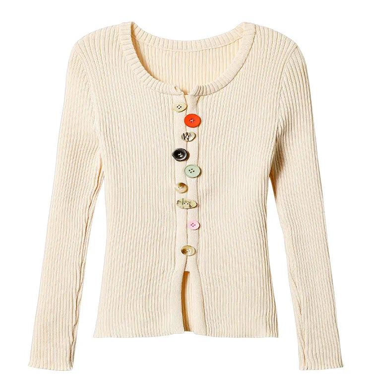 Apricot Knit Tee With Vintage Nineties Aesthetic Long Sleeve Striped Top For Cozy Layering