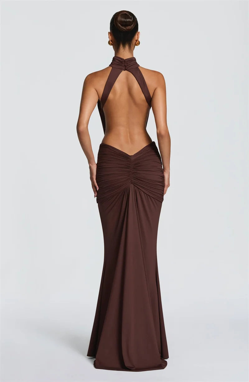 Backless Sleeveless Maxi Dress Elegant Bodycon