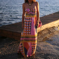 Off Shoulder Pleated Long Party Dress With Print