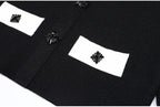 Diamond Buckle Knit Top With Elastic Fit Long Sleeve Pullover Round Neck For Women