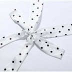 Chic Polka Dot Two Piece Set With Halter Lace Up Corset Top And Cropped Pants Y2K Inspired Outfit