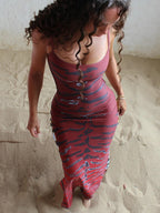 Red Backless Maxi Dress Sleeveless