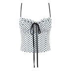Sexy Sweet Girl Plaid Polka Dot Camis Cotton Top