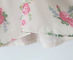 Contrast Color Floral Print Sling Mini V neck Spliced Chest Push Up Back Backless Short Dress
