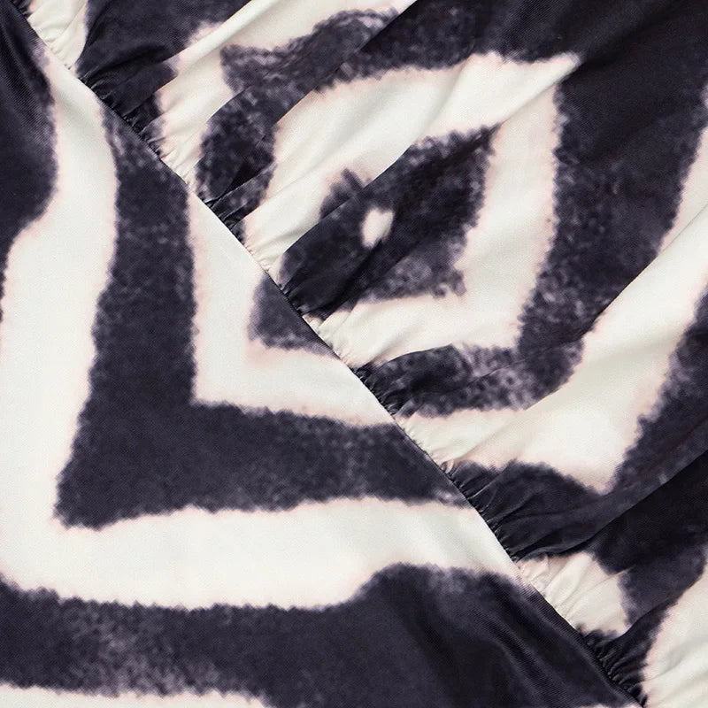 Zebra Print Halter Backless Mini Dress For Nightlife Chic