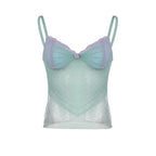 Spicy Girl Style Mesh Camisole Cross Hem Tube Top