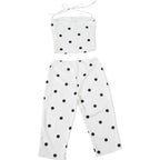 Polka Dot Set With Crop Cami Top And Slim Capri Trousers
