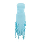 Tube Top Strapless Sexy Midi Dress