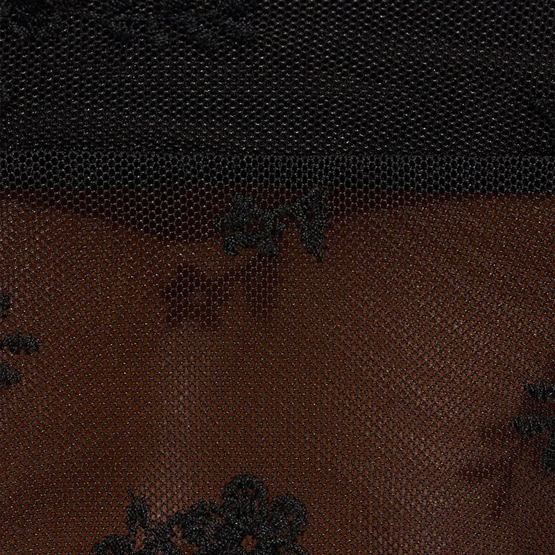 Sunny Day Floral Embroidered Mesh Cami Top With V Neck And Lace Trim