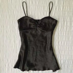 French Vintage Polka Dot Camisole Vest Halter Top