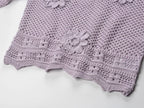 Sunlit Hollow Knit Top Elegant Long Sleeve Jumper Lightweight Sweater
