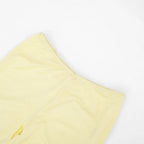 Two Piece Solid Color Set With Deep V Neck Ruched Crop Top And Capri Pants