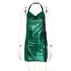 Sequin Backless Party Dress With Hanging Neck