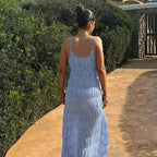 V Neck Maxi Dress With Empire Waist Elegant Sleeveless Gown