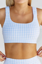 Yoga Grid Set Women's High-stretch Fitness Tank Top with High Waist and Quick-drying