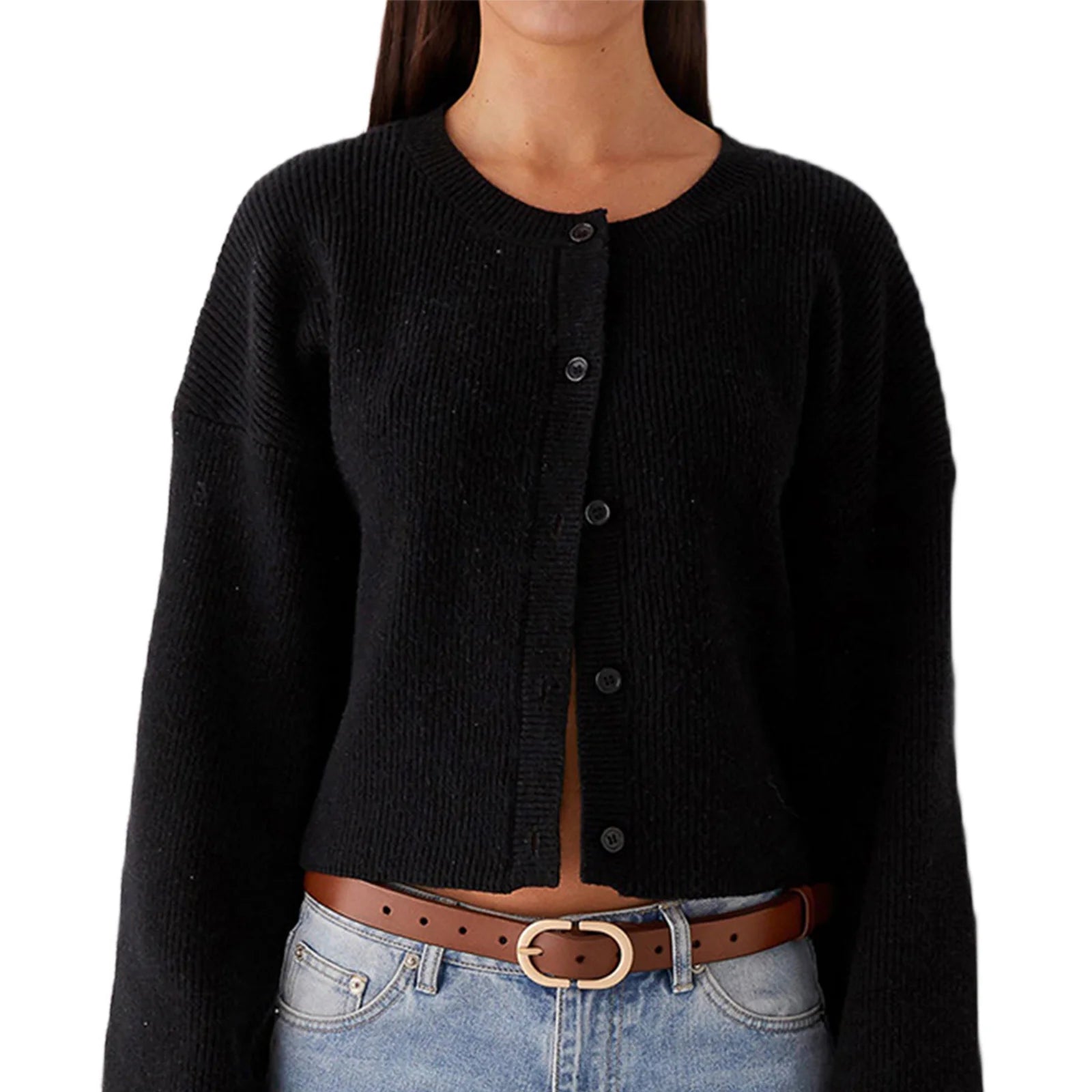 Cozy Loose Cardigan For Women With Open Stitch Knitwear