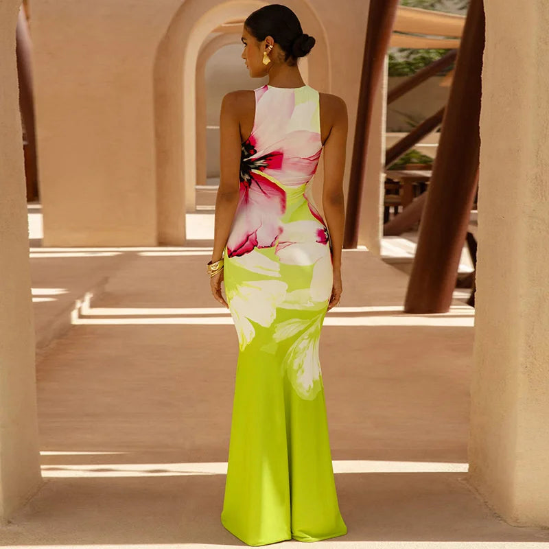 Floral Sleeveless Maxi Dress