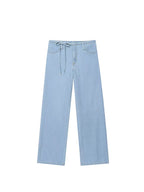 Two-piece Set For Women With Backless Top And Casual Cowboy Pants Ensemble