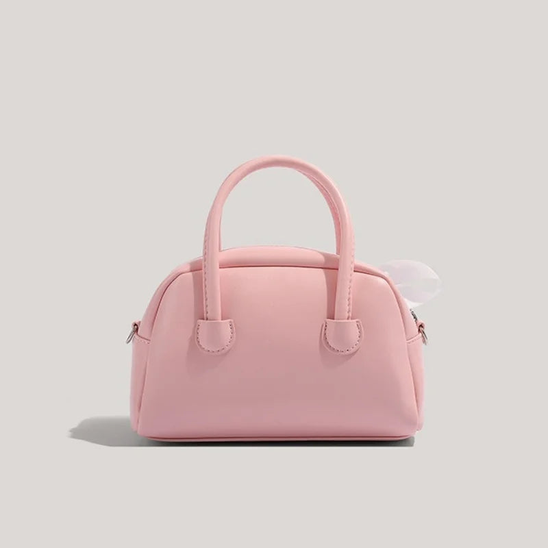 Bowknot PU Leather Crossbody Bag For Women Harajuku Style
