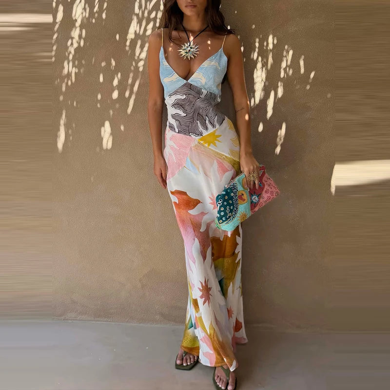 Sexy Halter Cutout Dress With Pleated Hollow Out Details