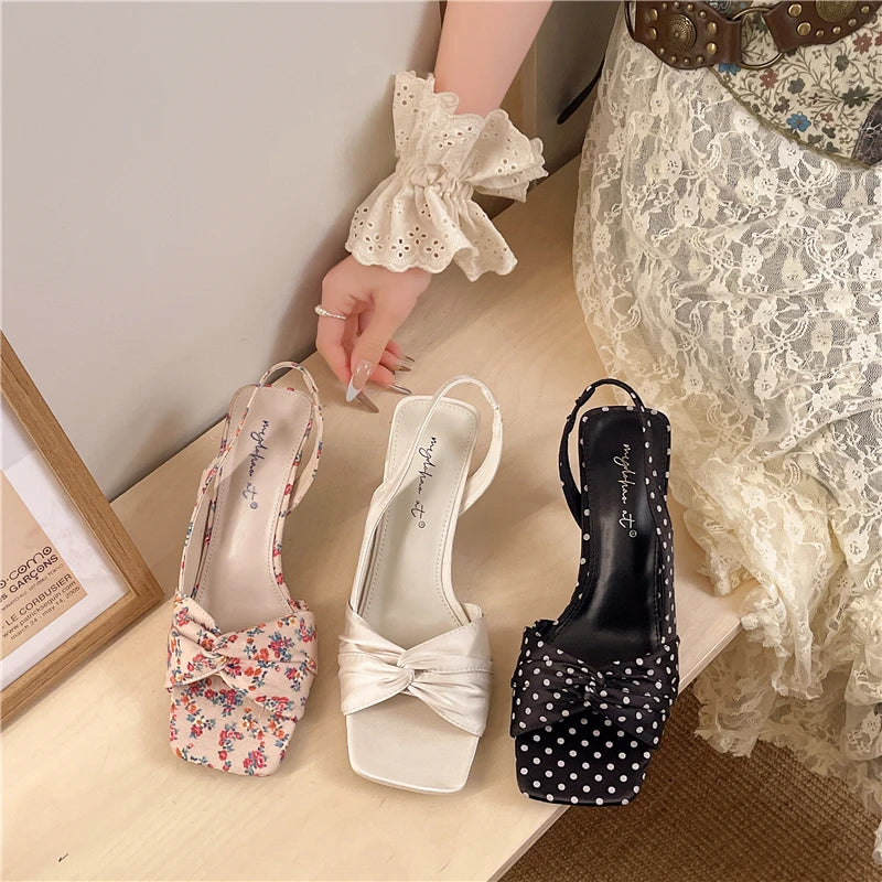Elegant Stiletto Sandals With Back Strap Slip On Heels