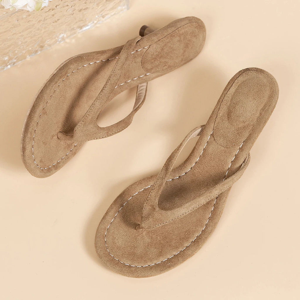 Women Sandals with Thin Heel Comfortable Summer Flip Flops