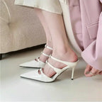 Sparkle Rhinestone Patent Leather Sandal With Thin Strap