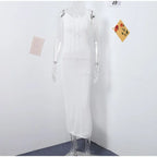 Floral Knit Strap Maxi Dress Backless Beach Cover Up For Summer Vacation And Resort Style