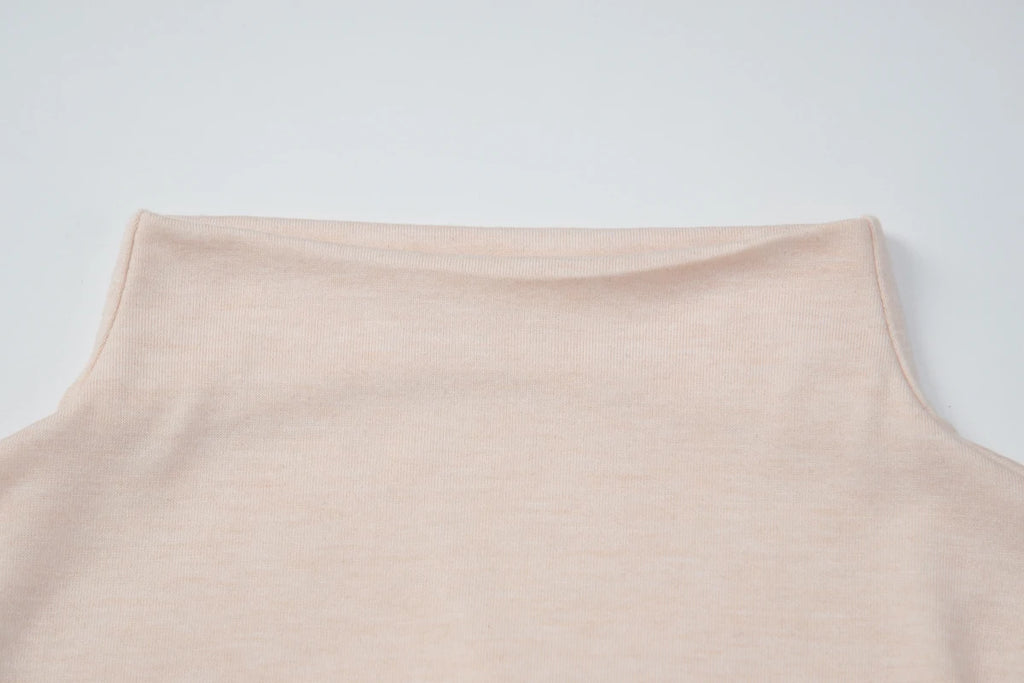 Turtleneck Crop Tank With Slit And Button Details