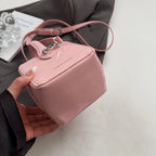 Mini Box PU Leather Crossbody Bag With Short Handle Phone Friendly Compact