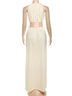 Waistless Chic Sequined Ankle Length Dress