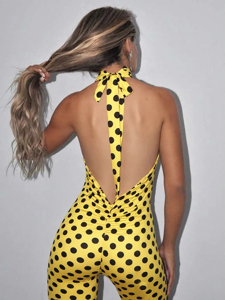 Backless Halter Off Shoulder Playsuit With Skinny Stretch Wrap Romper