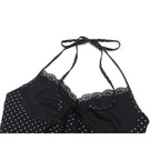 Black Lace See-Through Mini Lace-Up Contrast High Waist Backless Slim Dress